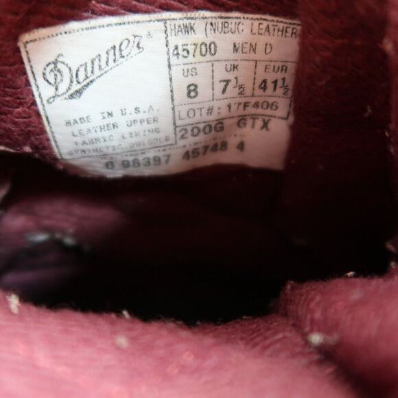 Danner Mens 8 Work Boots Hawk Nubuck Leather USA Waterproof Lace Up Handcrafted - Picture 15 of 16